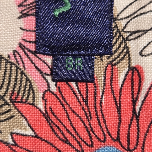 Boden Colorful Floral A Line Pleated Linen Fit Flare Vacation Twee Skirt Size 8 - Picture 8 of 9